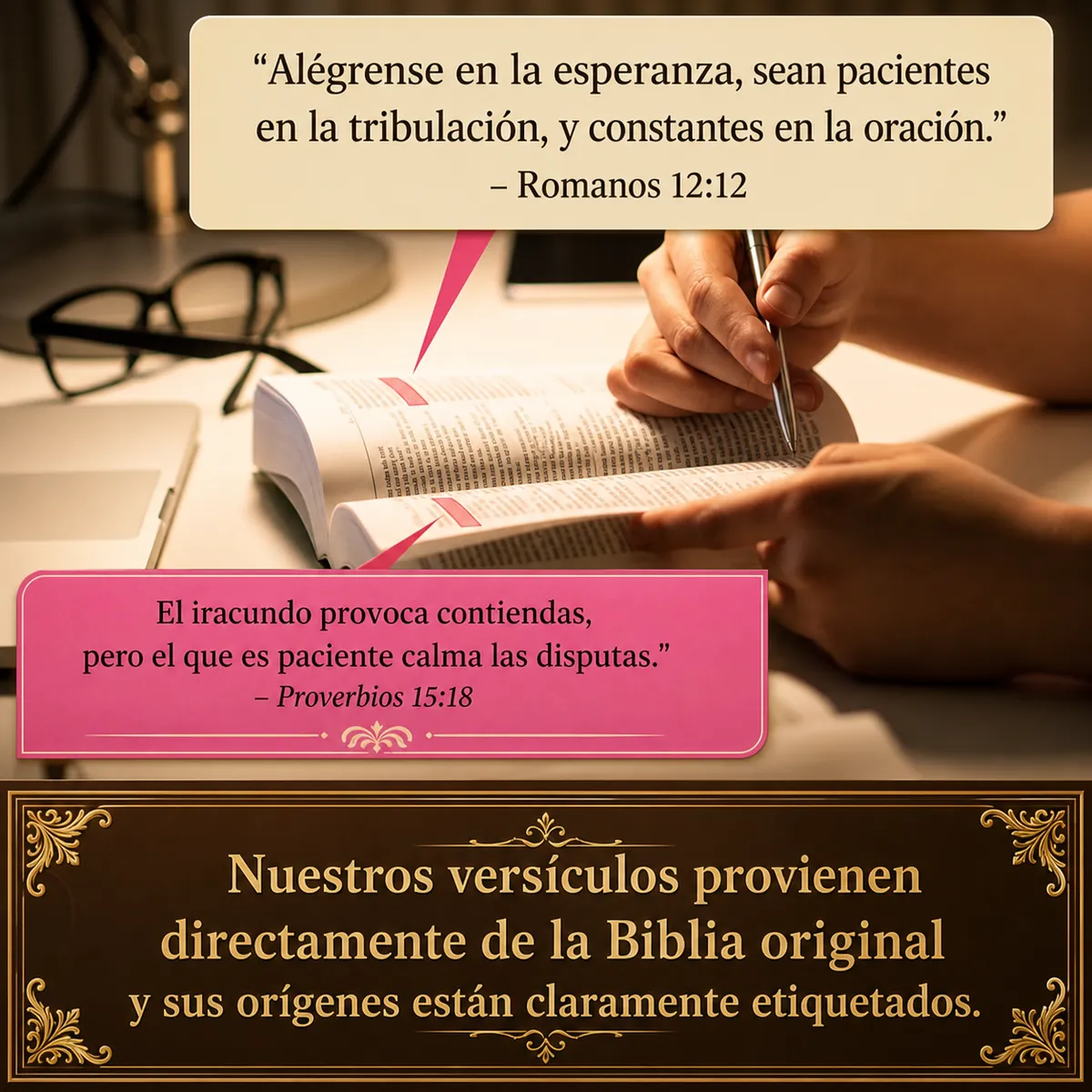Versículos tomados directamente de la Biblia